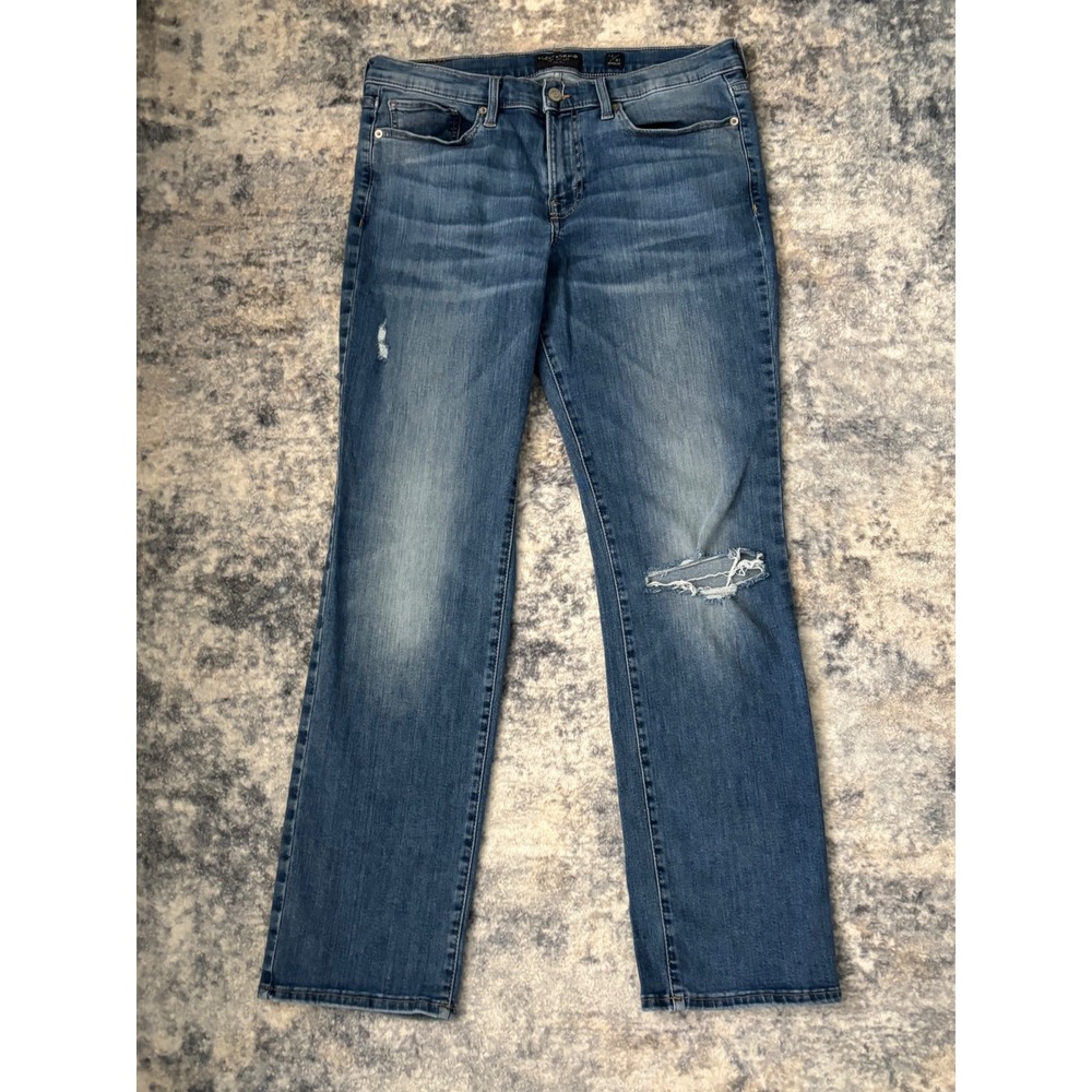 Lucky Brand Women Sweet Straight Jeans Medium Wash Distressed Size 12/31 (34x31)